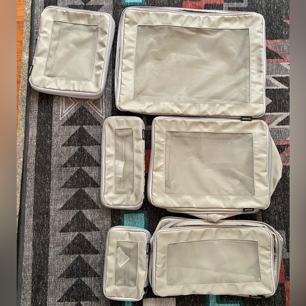Monos Grey Packing Cubes Set of 6